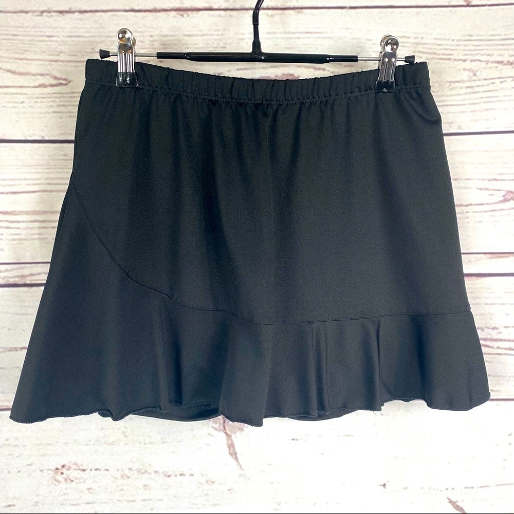 DTL sport black tennis skort workout skirt shorts Sz M